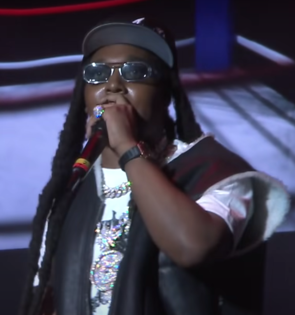 Image of rapper Takeoff performing in 2021.
